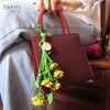 Charm hoa hồng tỉ muội iSeren, da dê cao cấp, da thật handmade, móc khóa, charm treo túi xách, quà tặng cao cấp