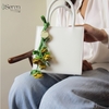 Charm hoa hồng tỉ muội iSeren, da dê cao cấp, da thật handmade, móc khóa, charm treo túi xách, quà tặng cao cấp