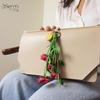Charm hoa hồng tỉ muội iSeren, da dê cao cấp, da thật handmade, móc khóa, charm treo túi xách, quà tặng cao cấp