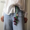Charm hoa hồng tỉ muội iSeren, da dê cao cấp, da thật handmade, móc khóa, charm treo túi xách, quà tặng cao cấp