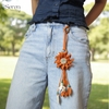 Charm hoa dã quỳ iSeren, da dê cao cấp, da thật handmade, móc khóa, charm treo túi xách, quà tặng cao cấp