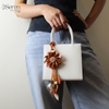 Charm hoa dã quỳ iSeren, da dê cao cấp, da thật handmade, móc khóa, charm treo túi xách, quà tặng cao cấp