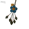Charm hoa trà iSeren, da dê cao cấp, da thật handmade, móc khóa, charm treo túi xách, quà tặng cao cấp