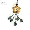 Charm hoa trà iSeren, da dê cao cấp, da thật handmade, móc khóa, charm treo túi xách, quà tặng cao cấp