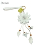 Charm hoa cúc iSeren, da dê cao cấp, da thật handmade, móc khóa, charm treo túi xách, quà tặng cao cấp