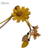 Charm hoa cúc iSeren, da dê cao cấp, da thật handmade, móc khóa, charm treo túi xách, quà tặng cao cấp