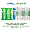 Combo 10 lõi lọc Kangaroo hydrogen chính hãng (123, RO50GPD, Nano+, Far+, Mineral+, OrpH+, HypH+, 5in1)