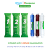 Combo 6 lõi lọc nước Gồm 123 EXTRA  + lõi chức năng 569 Kangaroo (Nano, Ceramic, ORP) KÈM CÚT + DÂY