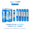 Combo 9 lõi lọc Karofi gồm bộ thô 123 + RO 50gpd Dupont + 56789
