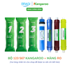 Combo bộ lọc thô 123 EXTRA + màng RO 50 KGR + lõi 567 Kangaroo (Nano, Ceramic, Alkaline) + đèn UV Philips 2 chân 2 đầu KÈM CÚT + DÂY