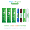 Combo 7 lõi lọc nước Gồm 123 EXTRA + lõi 5689 Kangaroo (Nano, Ceramic, Maifan, ORP) KÈM CÚT + DÂY