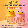 Bình Tập Uống Cho Bé B.Duck 280ml Ống Hút Trọng Lực Chống Sặc – Bình Nước Trẻ Em Chống Rò Rỉ