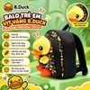 Balo Trẻ Em B.Duck Vịt Vàng Kèm Thú Bông 3D, Có Dây Dắt Chống Thất Lạc, Balo Cho Bé Trai Bé Gái 1–5 Tuổi