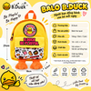 Balo Trẻ Em B.Duck Vịt Vàng Cute, Balo 2 Quai Hoạt Hình Có Chân Bông, Nhỏ Gọn Thời Trang Cho Bé