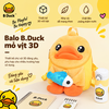 Balo Trẻ Em B.Duck Vịt Vàng 3D Lông Mềm Siêu Cute – Balo Mầm Non Cho Bé, Túi Đeo Vai Hoạt Hình Dễ Thương