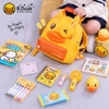 Balo B.Duck Vịt Vàng Cho Bé Đi Học Mẫu Giáo, Balo Trẻ Em Hình Mỏ Vịt 3D Kèm Túi Nhỏ Tháo Rời, Nhẹ Êm Dễ Thương