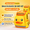 Balo B.Duck 3D Mỏ Vịt Cho Bé 5-12 Tuổi | Ba Lô Học Sinh Tiểu Học Chống Nước Nhẹ Balo Trẻ Em Nam Nữ