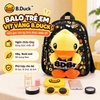 Balo Trẻ Em B.Duck Vịt Vàng Kèm Thú Bông 3D, Có Dây Dắt Chống Thất Lạc, Balo Cho Bé Trai Bé Gái 1–5 Tuổi