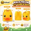 Balo Vịt Vàng B.Duck 3D Cho Bé – Ba Lô Hình Vịt Dễ Thương Chống Nước Nhẹ Êm Cho Bé Đi Học Đi Chơi