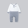 D26|Trắng - kẻ navy