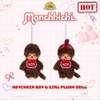 MÓC KHÓA MÔ HÌNH ĐỘNG VẬT MONCHHICHI KEYCHAIN BOY & GIRL PLUSH DOLL 15CM