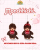 MÓC KHÓA MÔ HÌNH ĐỘNG VẬT MONCHHICHI KEYCHAIN BOY & GIRL PLUSH DOLL 15CM
