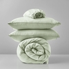 Bộ Chăn Ga Gối Xanh Thì Thầm Chagota Bedding Mềm Mịn, Mát Lạnh Cao Cấp Thoáng Mát Cho Gia Đình Bạn 1m2