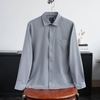 Sơ Mi Dài Tay Vải Sợi Tre Cao Cấp Form Regular - W071.Ghi