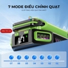 Gần cảnh quạt X111 đang hoạt động với ánh sáng LED.