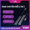 Cổng chuyển đổi đa năng Hub Type-C to 5 in 1 hỗ trợ HDMI K56