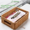 Khay nhựa giả mây có tay 26x19H8cm