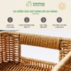 Khay nhựa giả mây có tay 26x19H8cm