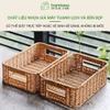 Khay nhựa giả mây có tay 26x19H8cm