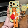 Ốp lưng chó trắng mèo cam nền chấm bi giá đỡ điện thoại_O113 (Iphone, Huawei, Honor, OPPO, Vivo, Xiaomi & Redmi)