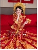 Sườn xám cưới Trung Hoa đỏ thêu họa tiết rồng phượng_I143