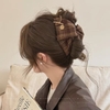 Kẹp tóc nơ caro vintage đính nút_T15
