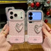Ốp lưng hoa nhỏ trái tim ngọc trai kèm gương_O207 (Iphone, Huawei, Honor, OPPO, Vivo, Xiaomi & Redmi)