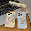 Ốp lưng điện thoại hình trái tim, họa tiết pastel dễ thương kèm giá đỡ điện thoại_O154 (Iphone, Huawei, Honor, OPPO, Vivo, Xiaomi & Redmi)