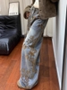 Quần jean ống suông họa tiết hoa vintage_E02
