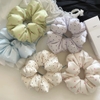 Scrunchie vải lụa chấm bi phồng_R04