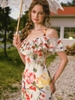 LaceMade váy hoa trễ vai dáng dài_Y108