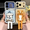 Ốp lưng chó trắng hổ cam giá đỡ điện thoại_O114 (Iphone, Huawei, Honor, OPPO, Vivo, Xiaomi & Redmi)