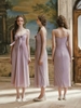 LaceMade váy satin xếp ly dáng dài_Y90