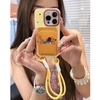 Ốp lưng điện thoại ngăn thẻ hình cún cute kèm dây đeo_O160