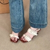 Giày sandal quai ngang phối dây đan thanh lịch_D01