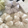 Scrunchie vải lụa chấm bi phồng_R04