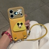Ốp lưng da Mickey kèm dây đeo_O42 (Iphone, Huawei, Honor, OPPO, Vivo, Xiaomi & Redmi)