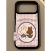 Ốp lưng Miffy caro tím, hình đôi thỏ dễ thương_O189 (Tất cả các dòng Iphone)