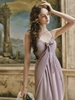 LaceMade váy satin xếp ly dáng dài_Y90