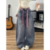 Quần jeans ống phồng phối dây eo_E09